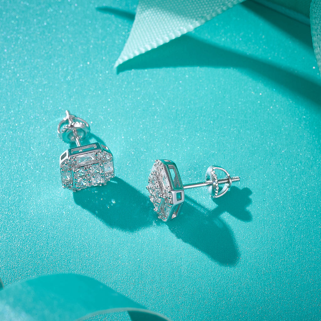 Vintage Square Sparkle Studs