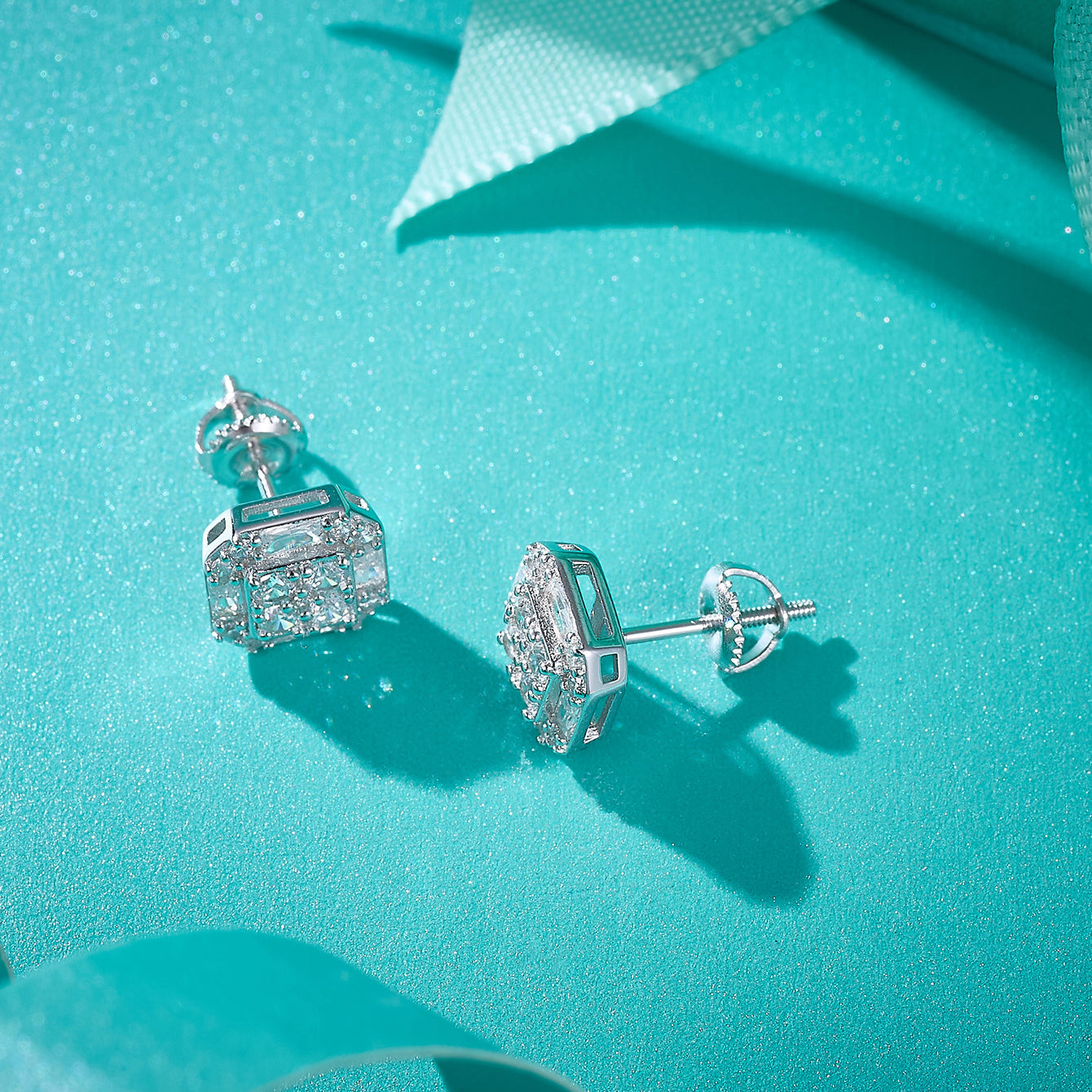 Vintage Square Sparkle Studs