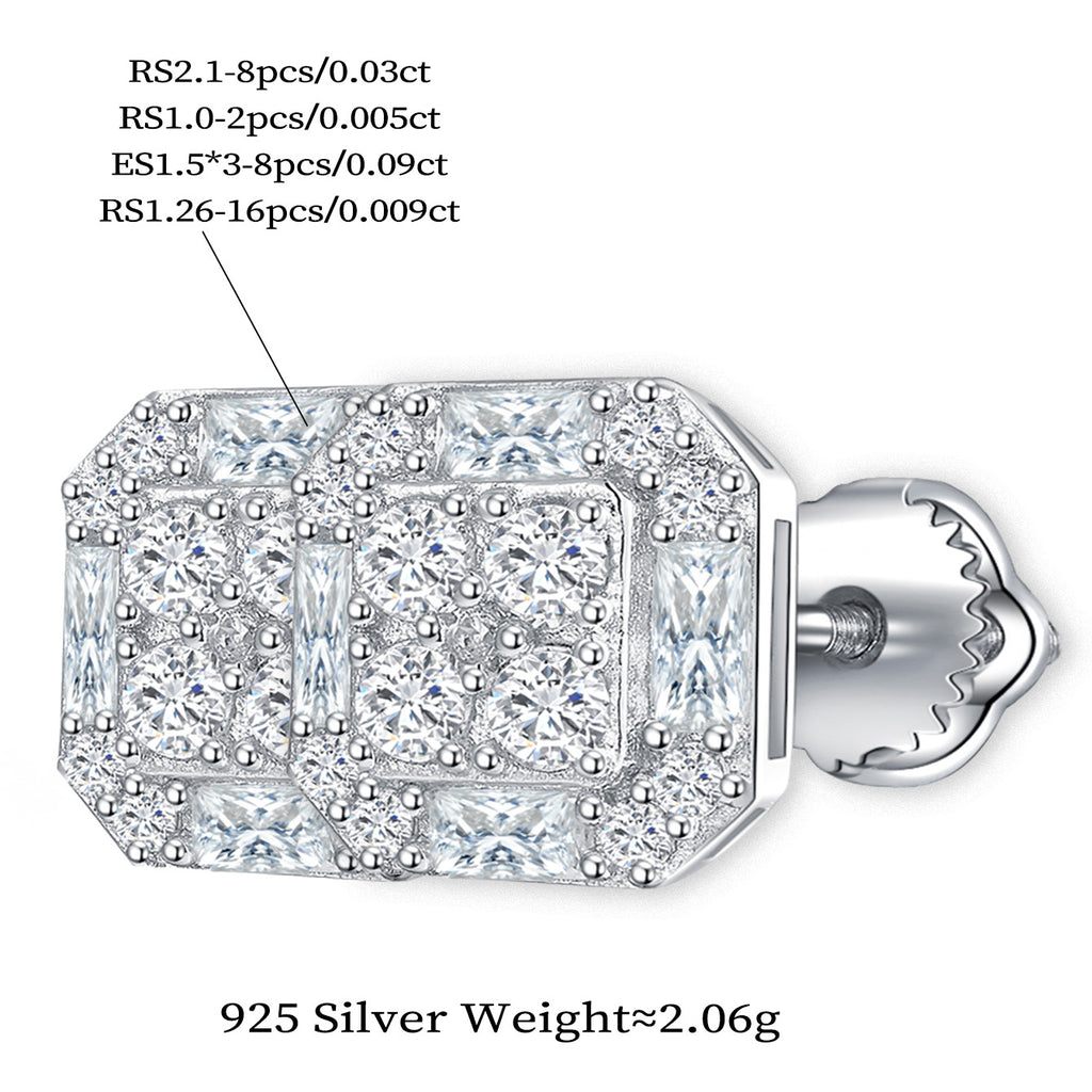 Vintage Square Sparkle Studs