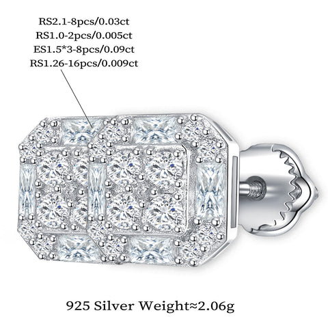 Vintage Square Sparkle Studs