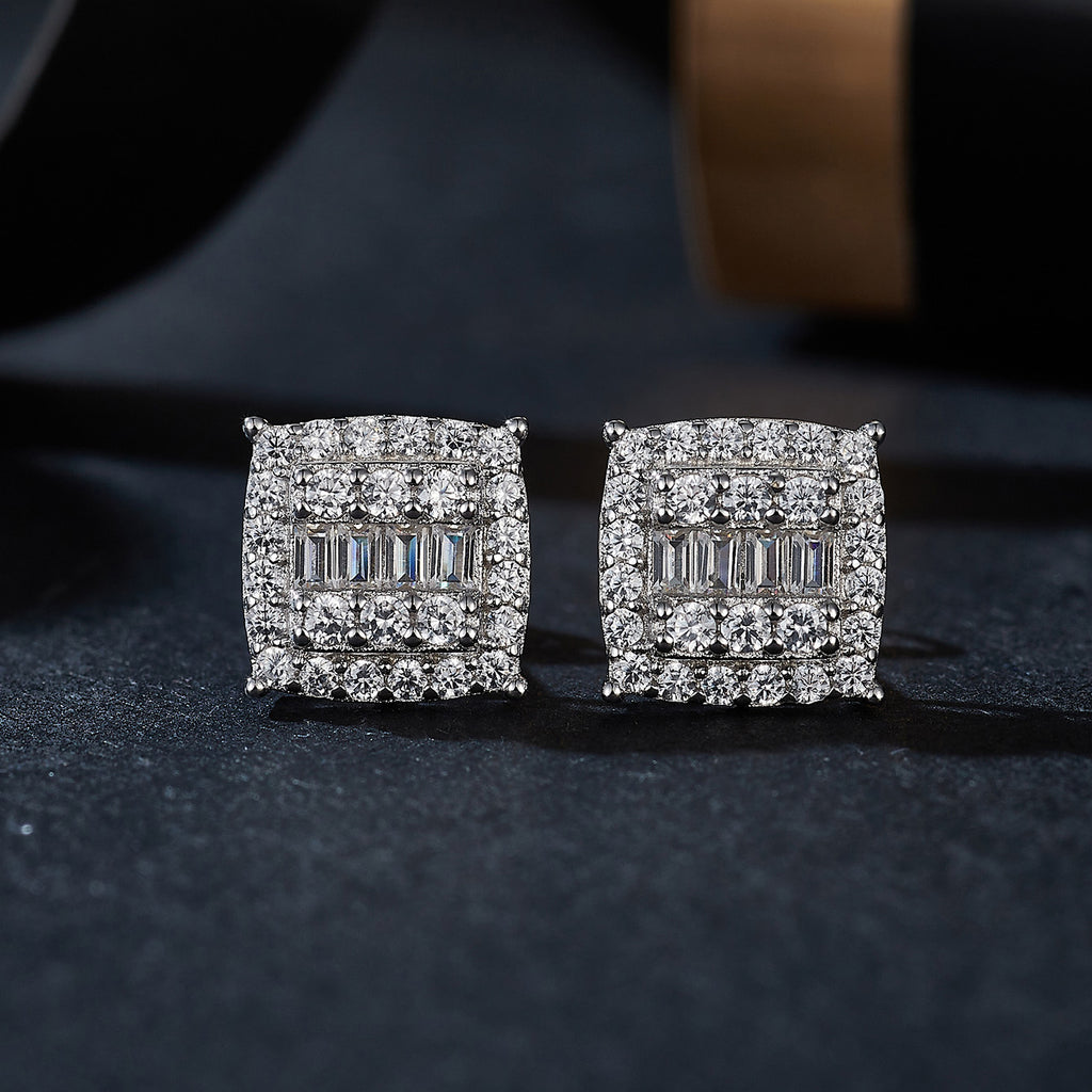 Vintage Square Sparkle Studs