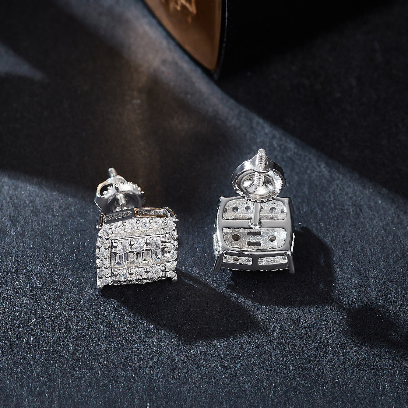 Vintage Square Sparkle Studs