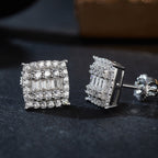 Vintage Square Sparkle Studs