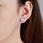 Circular Grid Sparkle Studs