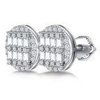 Circular Grid Sparkle Studs