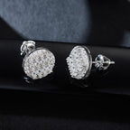 Circular Grid Sparkle Studs