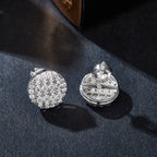 Circular Grid Sparkle Studs