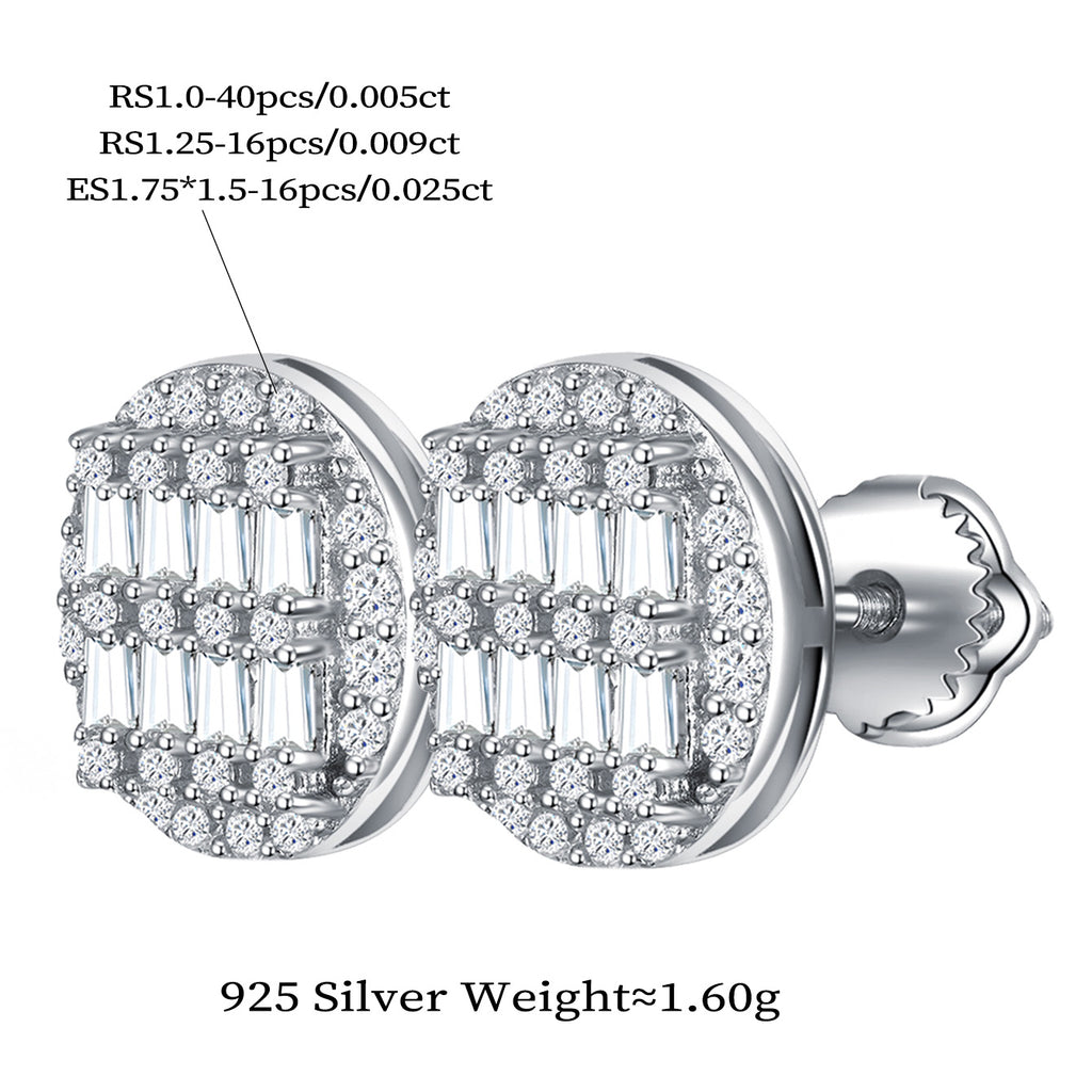 Circular Grid Sparkle Studs