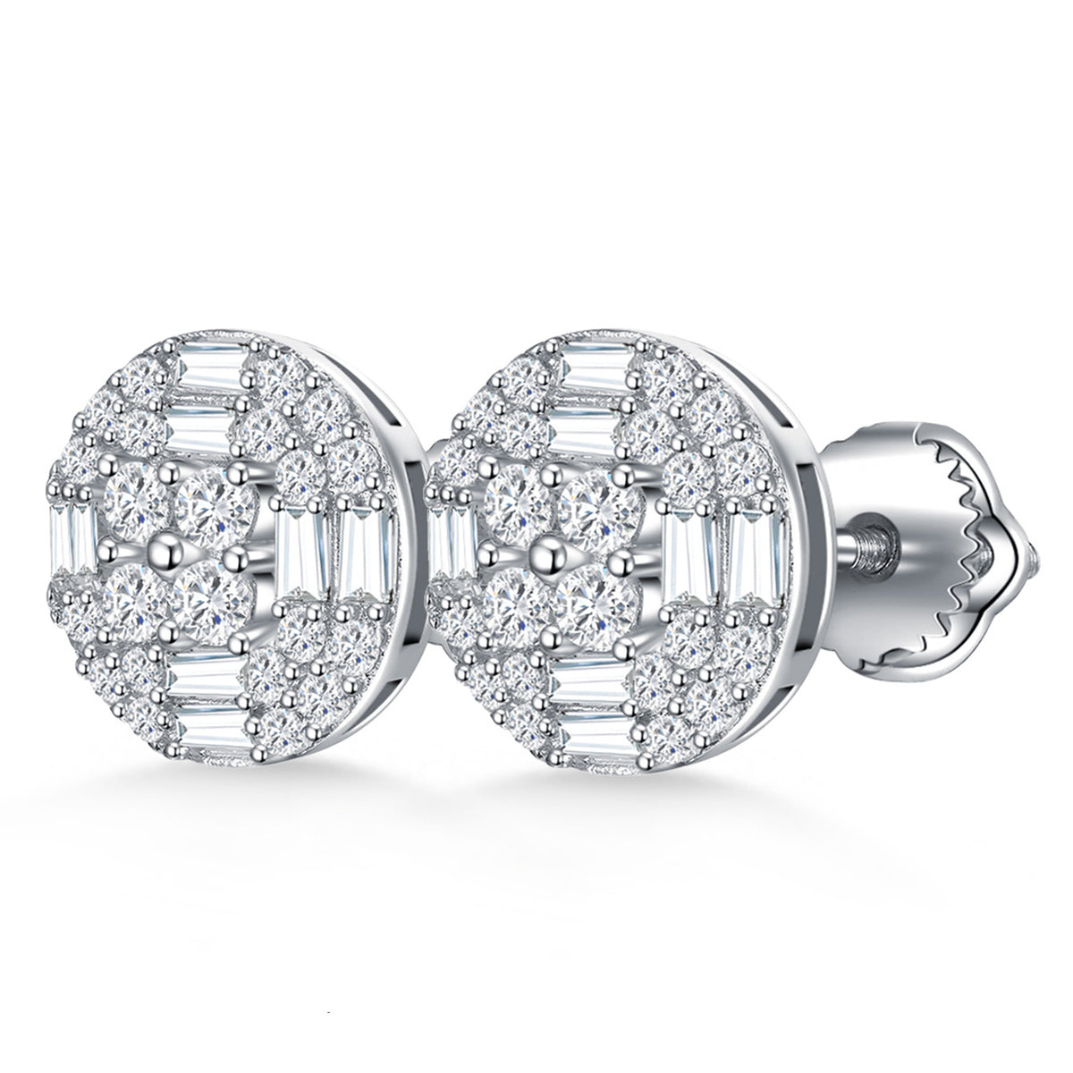 Round Diamond Cluster Inlay Studs