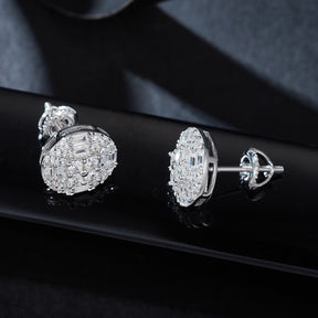 Round Diamond Cluster Inlay Studs