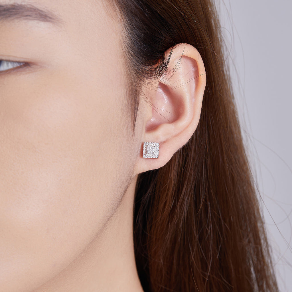 Vintage Square Glitz Studs