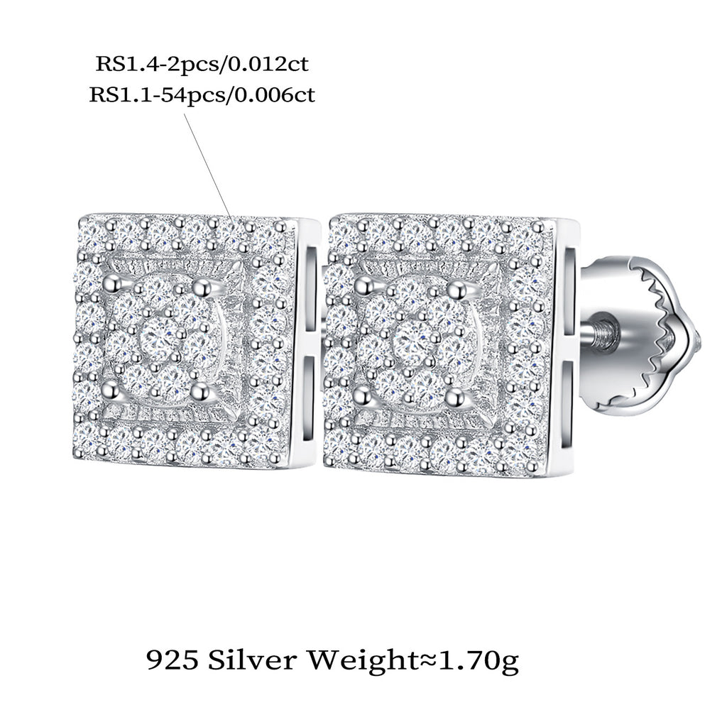 Vintage Square Glitz Studs