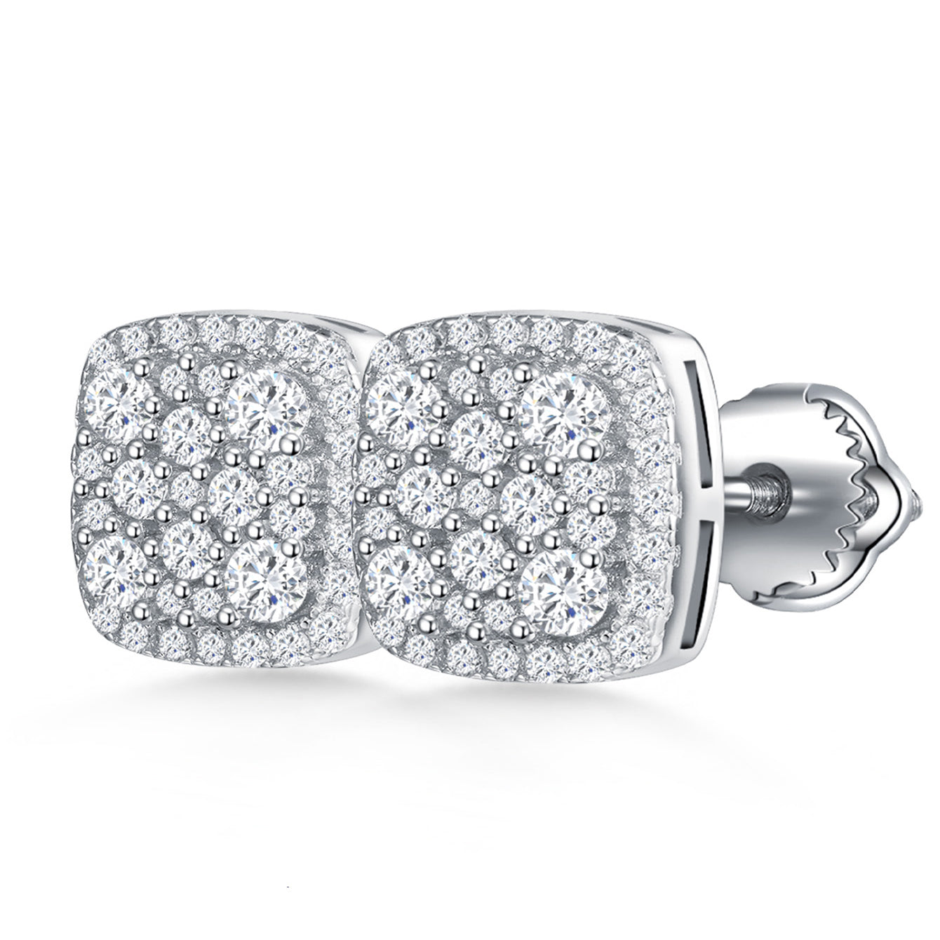 Square Cluster Sparkle Studs