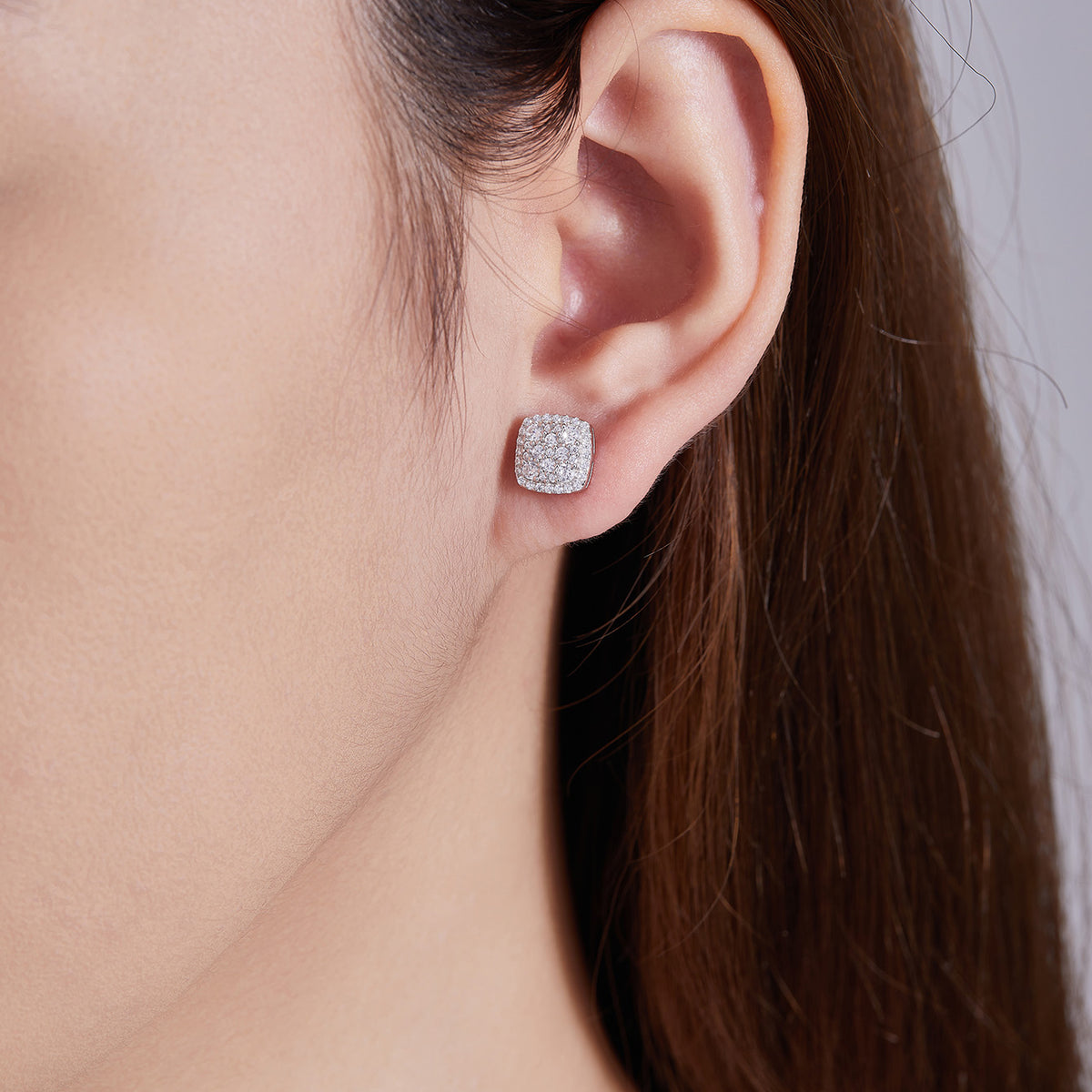 Square Cluster Sparkle Studs