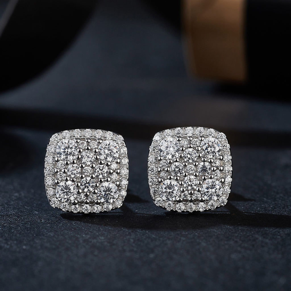 Square Cluster Sparkle Studs