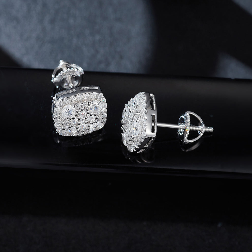 Square Cluster Sparkle Studs