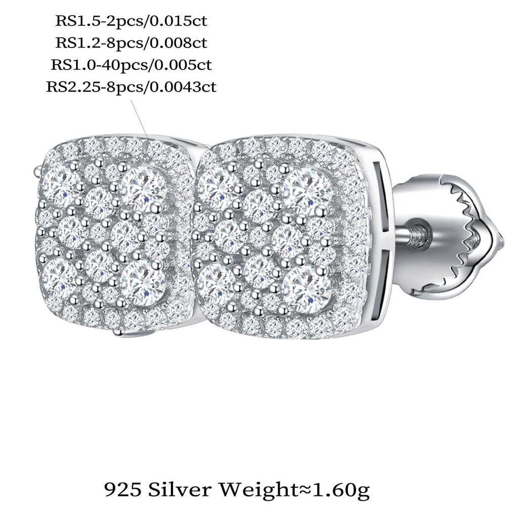 Square Cluster Sparkle Studs