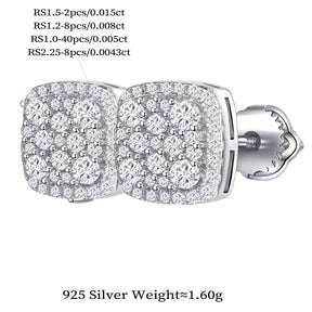 Square Cluster Sparkle Studs
