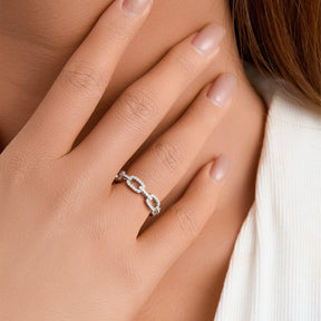 Diamond Chain Link Ring