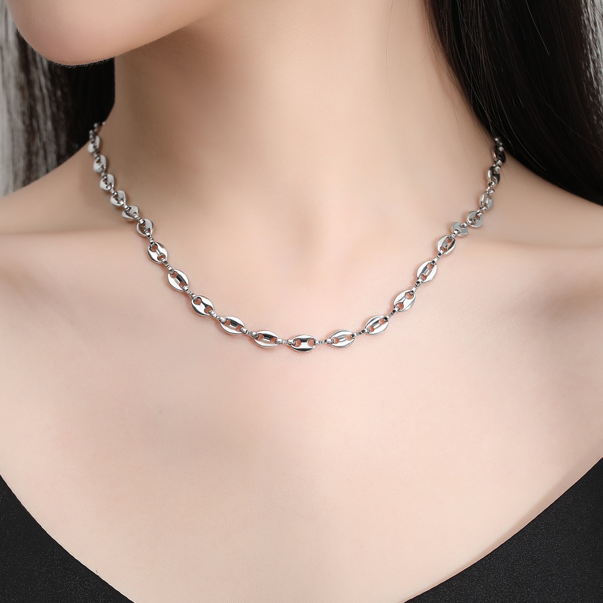 Coffee Bean Pig Nose Necklace