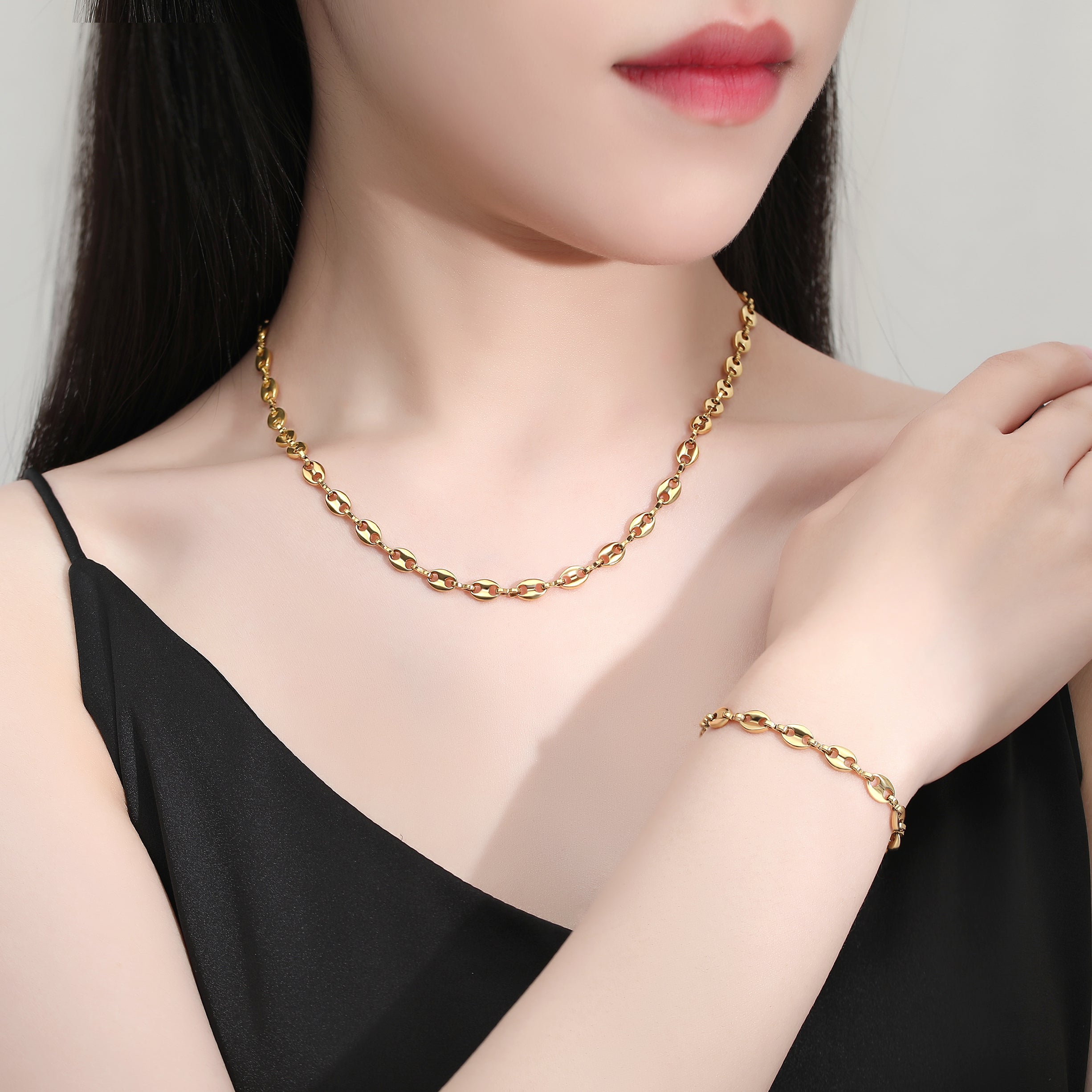 Coffee Bean Pig Nose Necklace