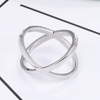 Full CZ "X" Criss Cross Skinny Band Ring