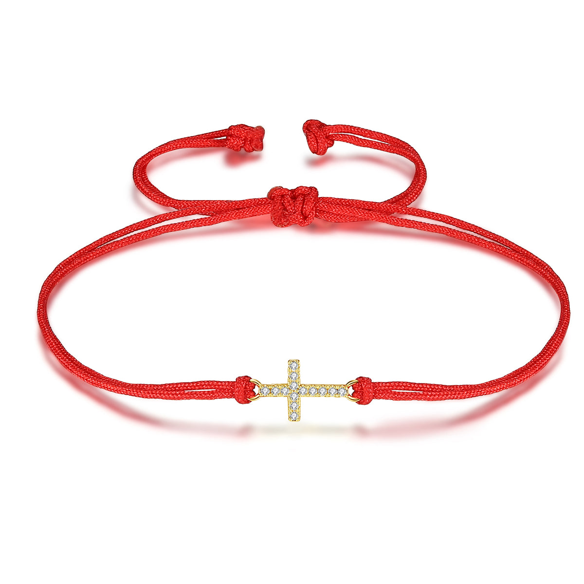 CROSS RED STRING BRACELET