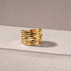 Gold Knot Cross Stack Ring