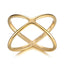 Gold "X" Criss Cross Skinny Band Ring