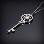 Gold Key With CZ Pendant