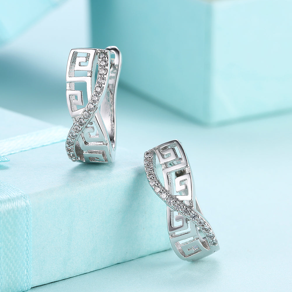 Twist CZ Hollow Out Studs