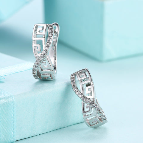 Twist CZ Hollow Out Studs