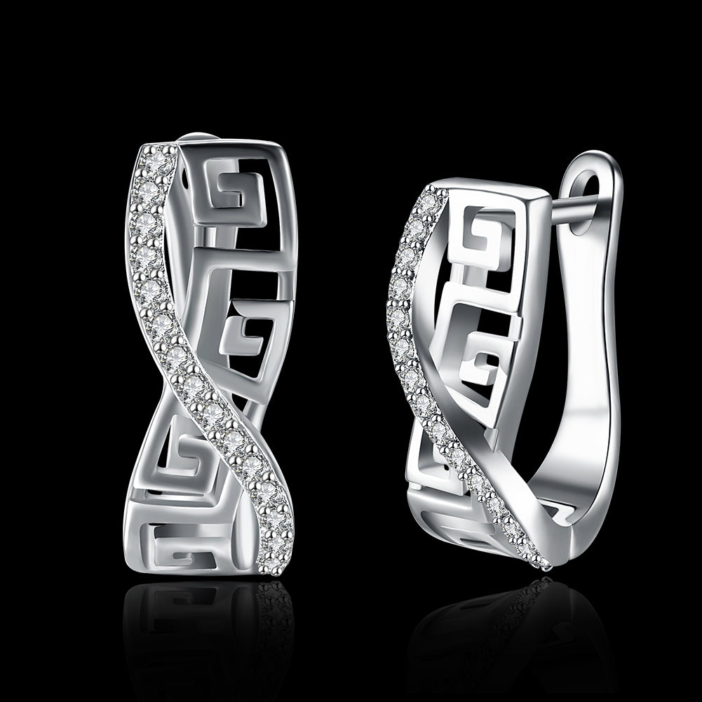 Twist CZ Hollow Out Studs
