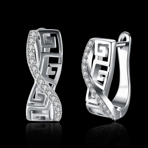 Twist CZ Hollow Out Studs
