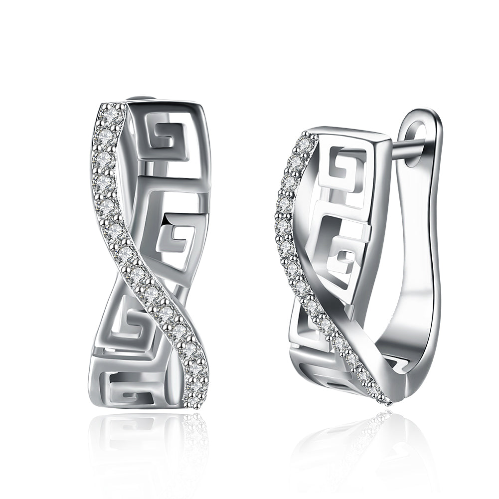 Twist CZ Hollow Out Studs
