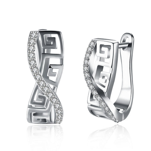 Twist CZ Hollow Out Studs