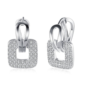 FULL CZ SQUARE STUD EARRINGS