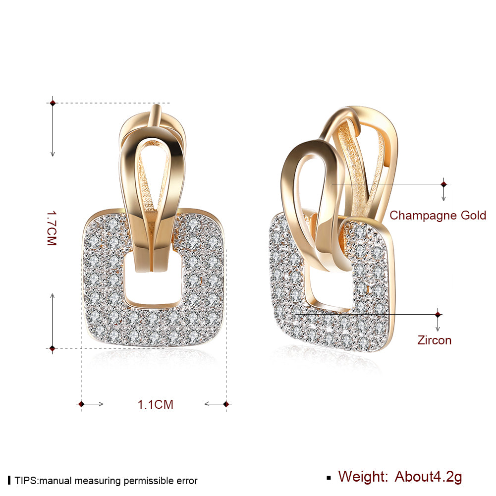 FULL CZ SQUARE STUD EARRINGS