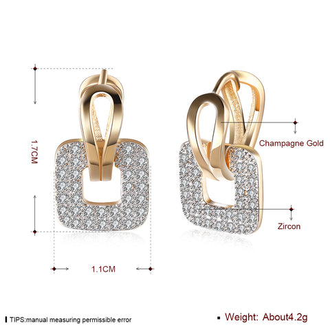 Full CZ Square Studs