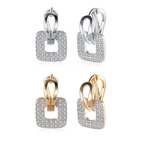 FULL CZ SQUARE STUD EARRINGS