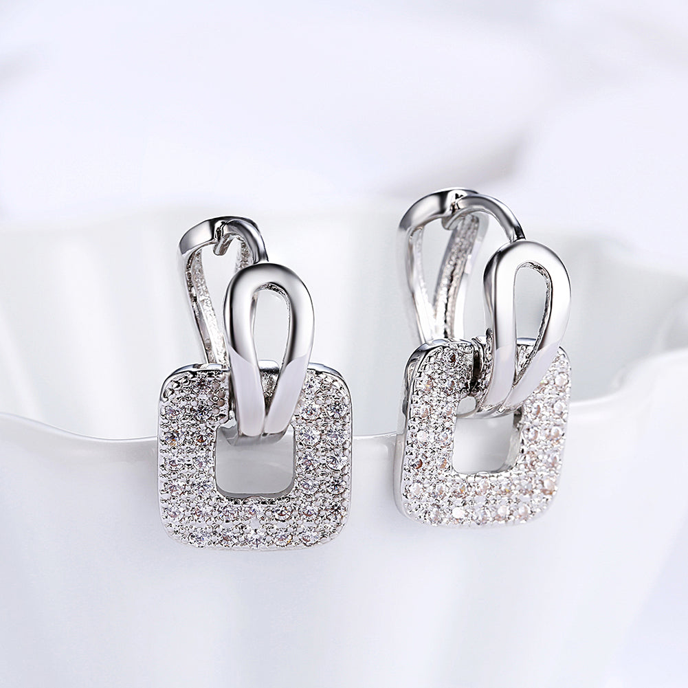 FULL CZ SQUARE STUD EARRINGS