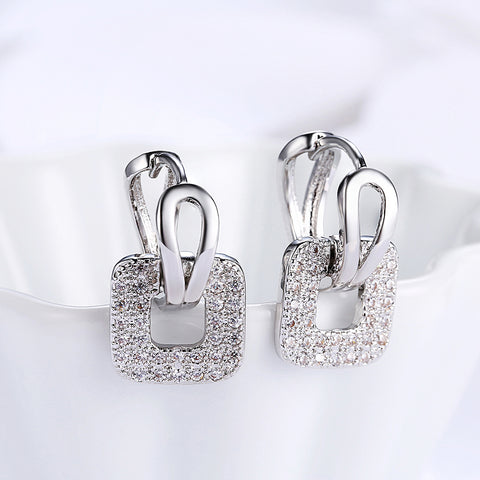 Full CZ Square Studs