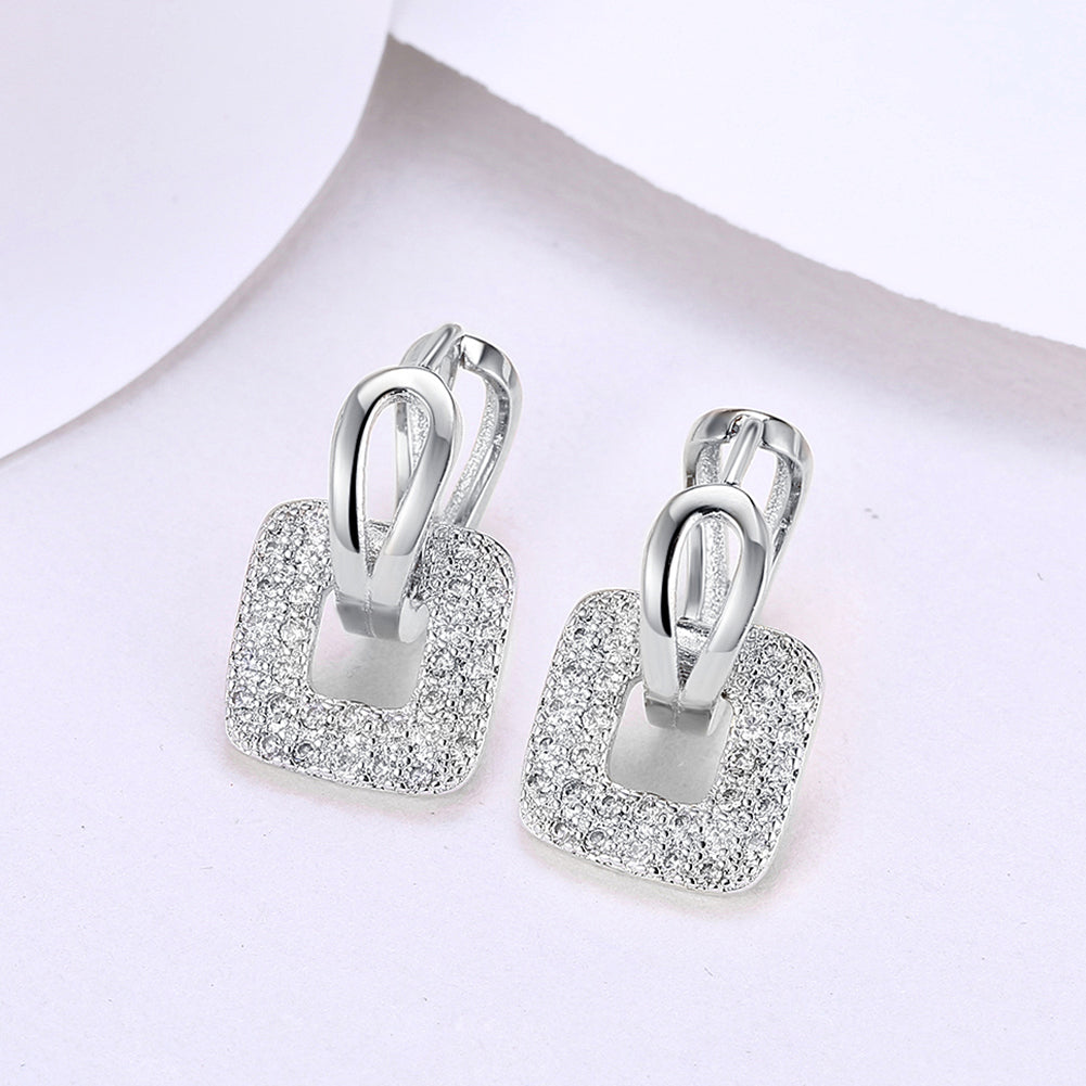 Full CZ Square Studs