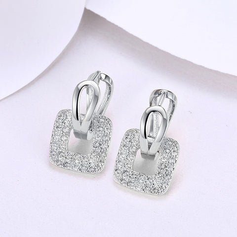 Full CZ Square Studs