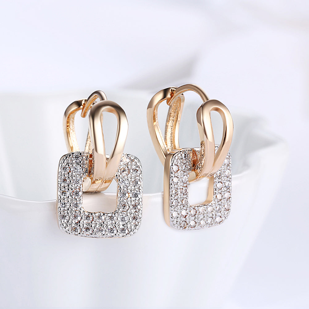 FULL CZ SQUARE STUD EARRINGS