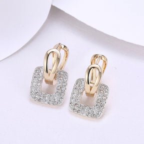 FULL CZ SQUARE STUD EARRINGS