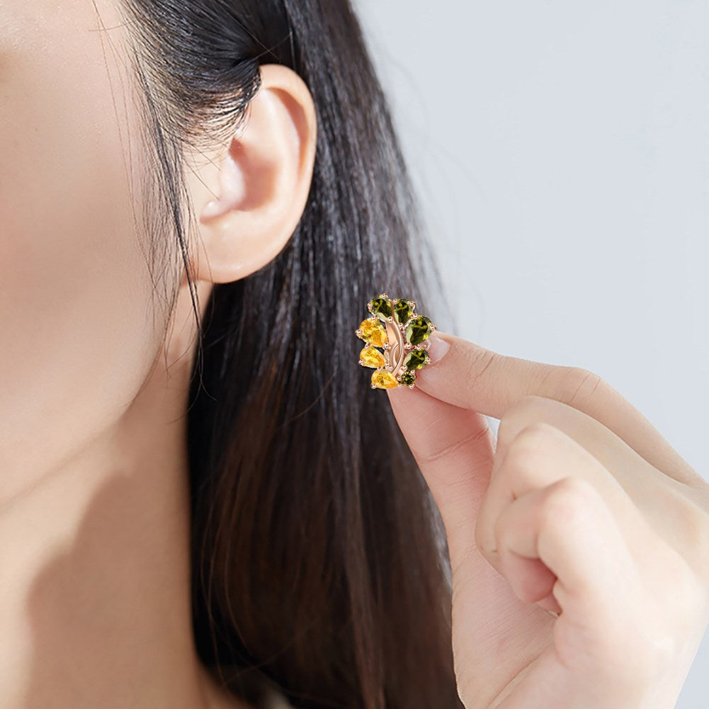 GEM FLOWER STUD EARRINGS