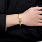 Men's Spring-Clasp Half T Cuff