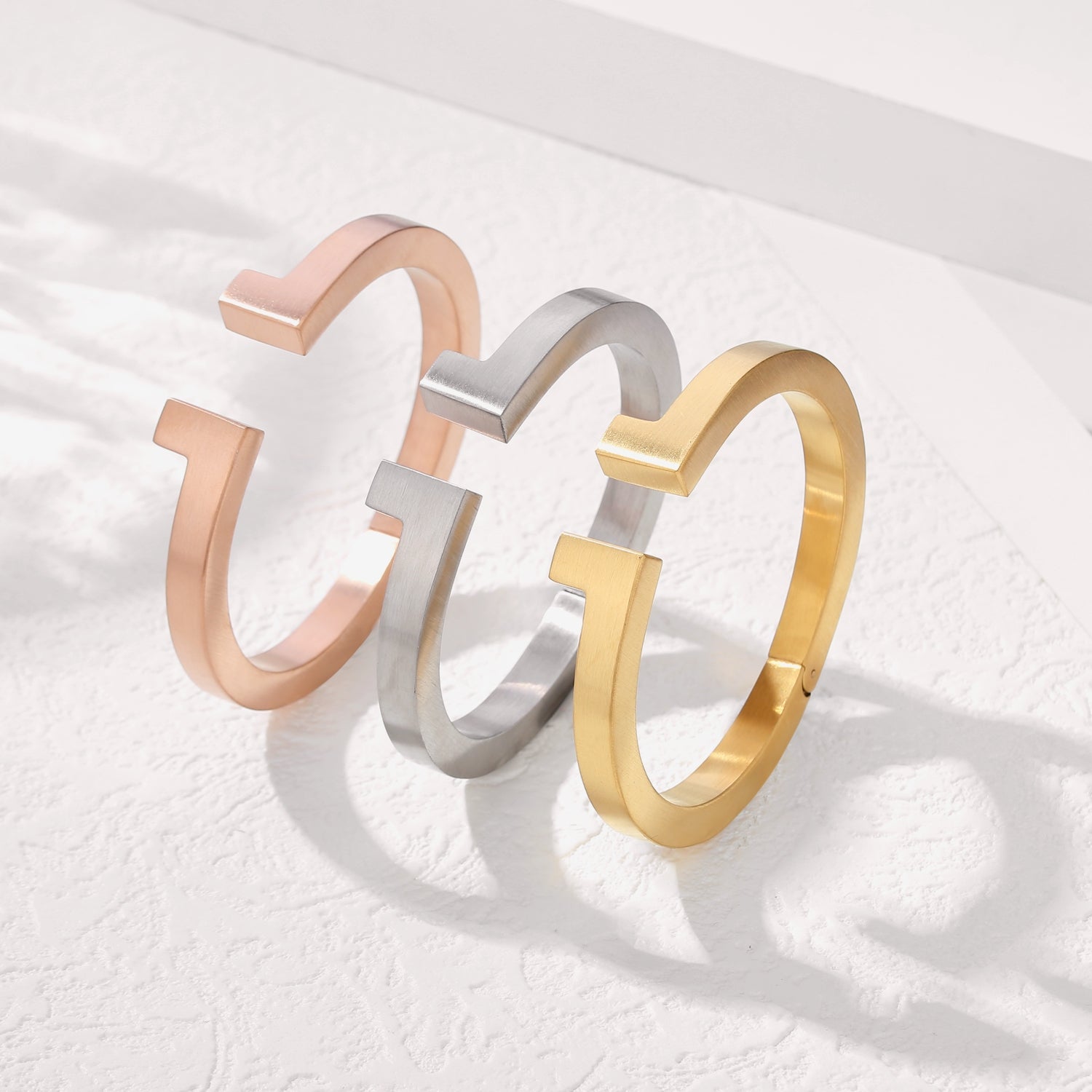 Women's Spring-Clasp Half T Cuff