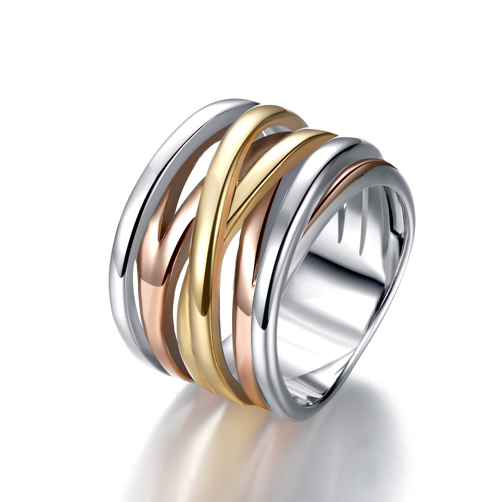 Multicolor Knot Cross Stack Ring